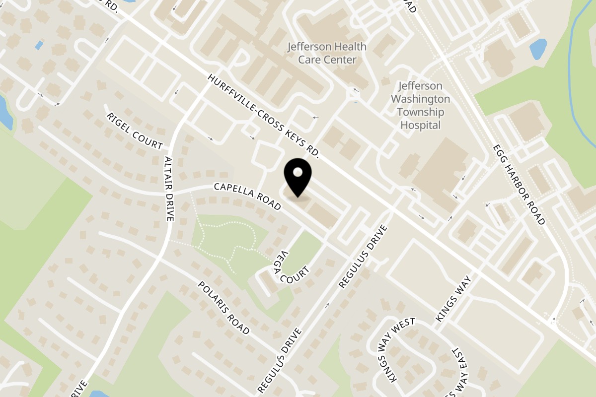 Map showing the location of Louie G's Washington Township on 444 Hurffville - Cross Keys Rd Ste 1 in Sewell